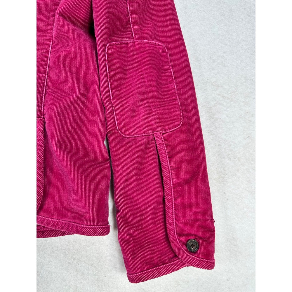 Gap Magenta Pink Corduroy Blazer Jacket Floral Lining Elbow Patches Womens 10 - Picture 3 of 8